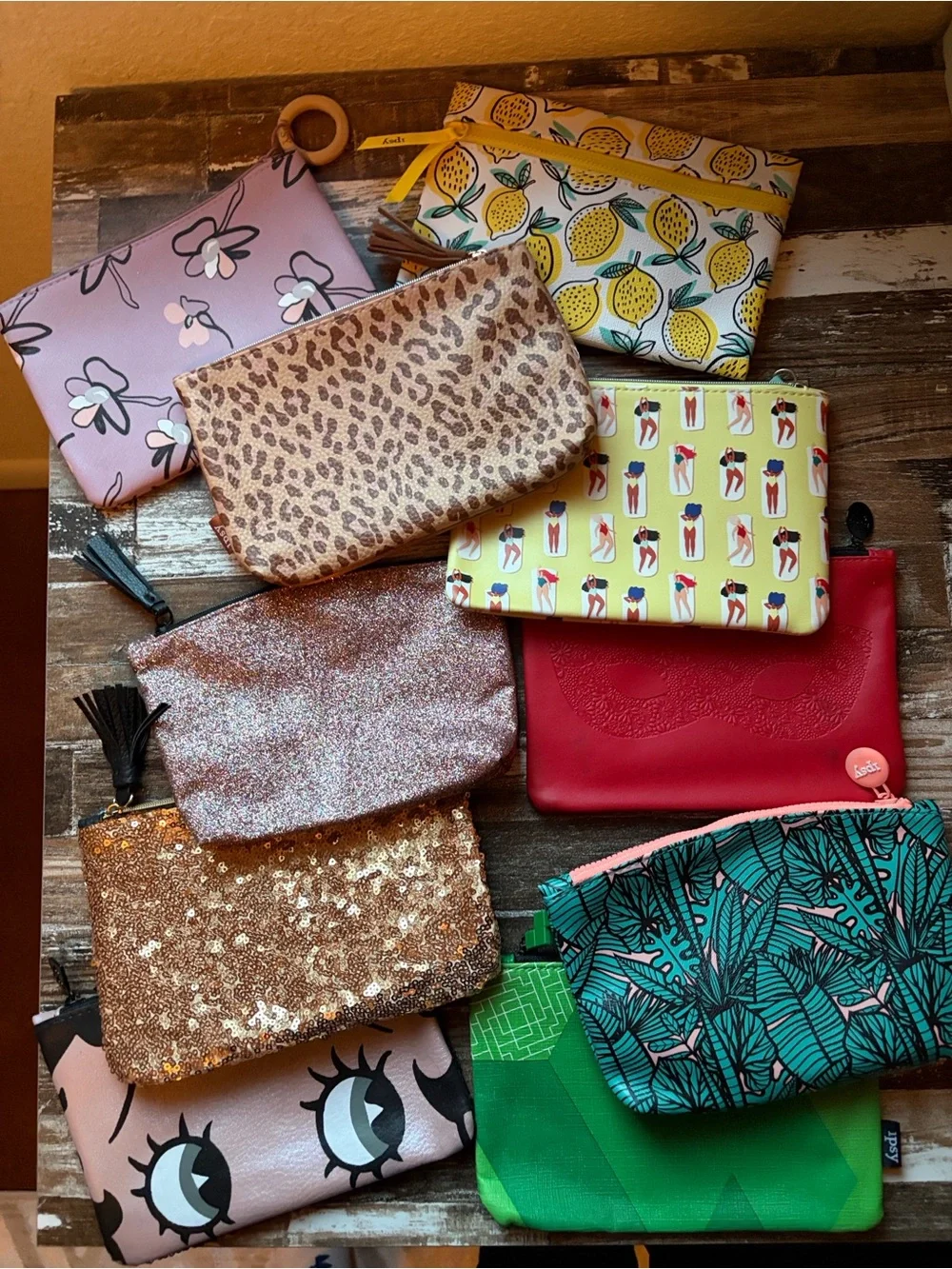 Lot of 10 New Ipsy Glam Bag Cosmetic Pouches Assorted Bundle